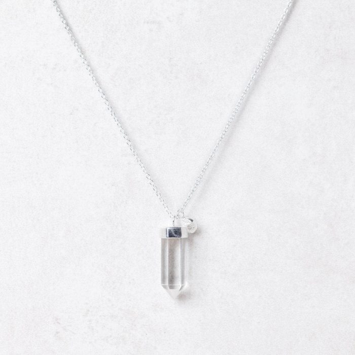 Clear Quartz Crystal Point Necklace - Image 3