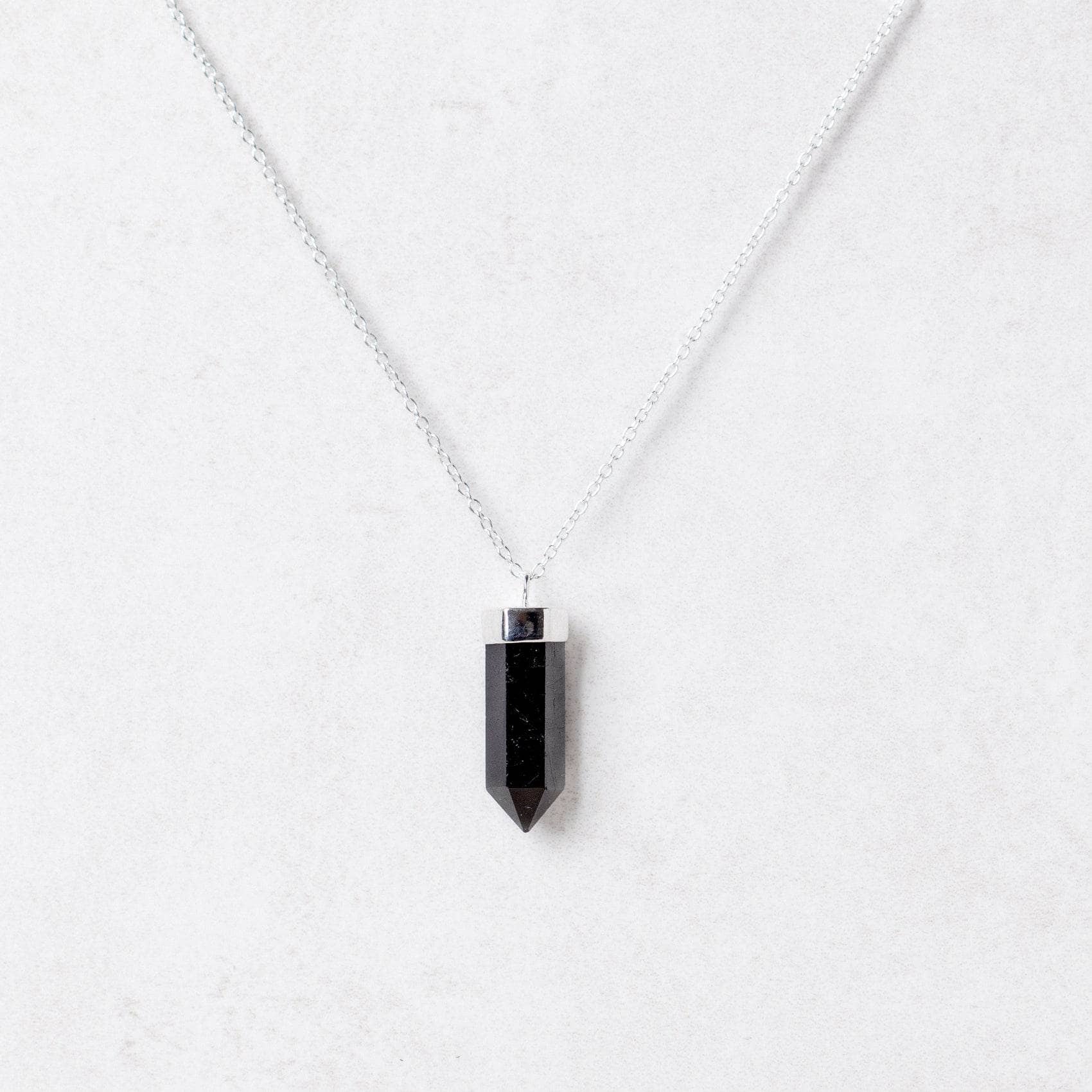 Silverlargecopy Black Tourmaline Crystal Point Necklace - Image 7