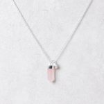 Delicate Rose Quartz Crystal Point Necklace - Image 3