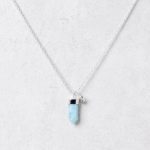 Delicate Rare Genuine Larimar Crystal Point Necklace - Image 3
