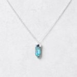 Delicate Genuine Turquoise Crystal Point Necklace - Image 3