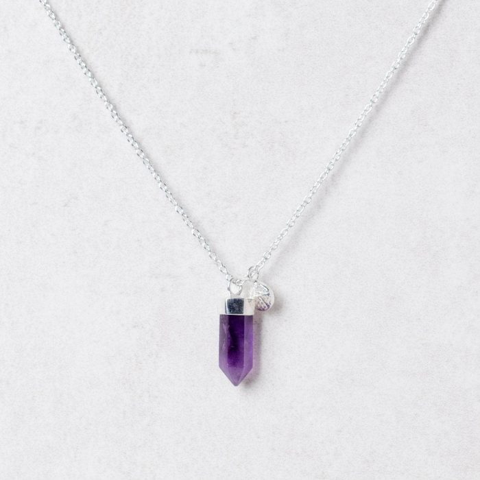 Delicate Amethyst Crystal Point Necklace - Image 3