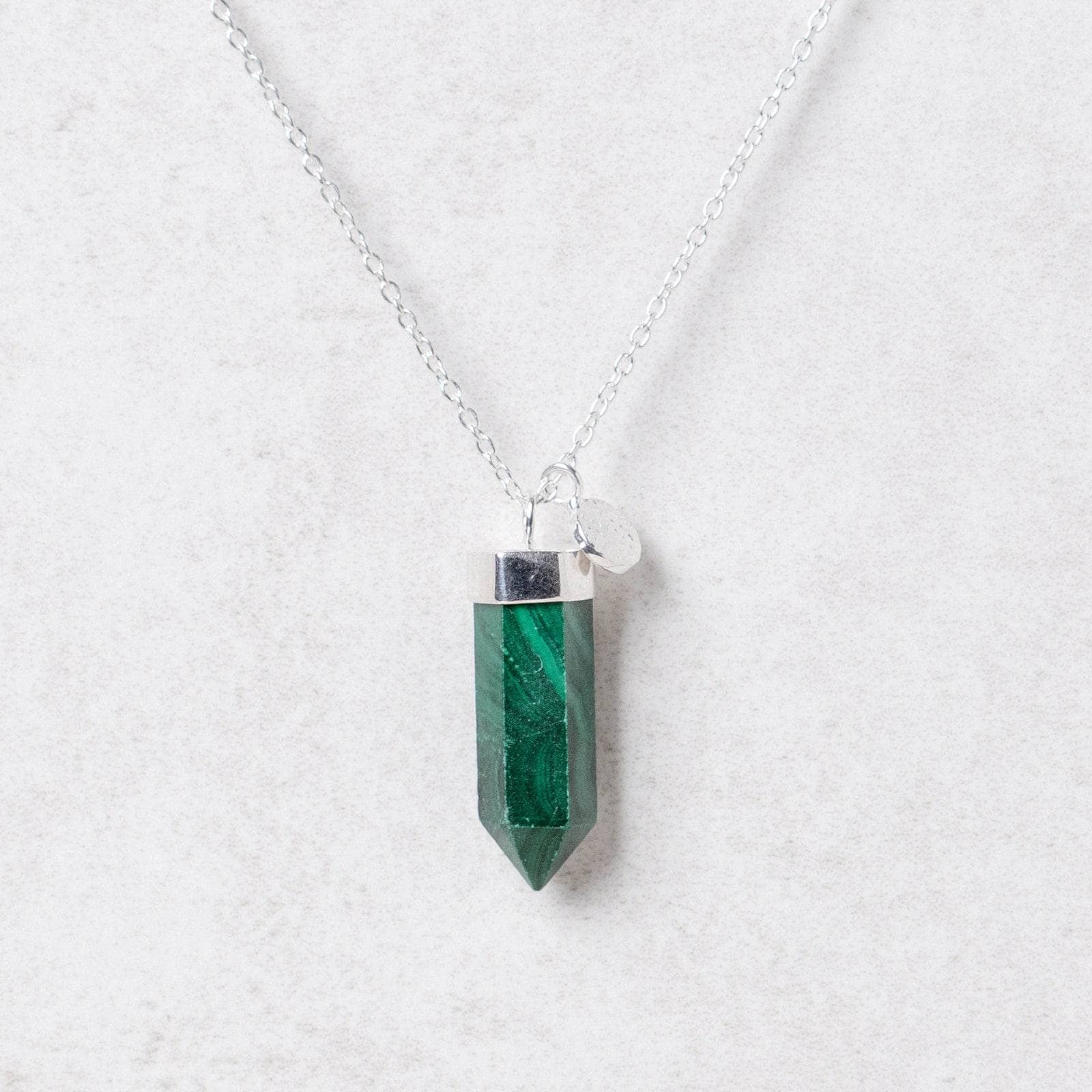 Slarge Genuine Malachite Crystal Point Necklace - Image 6