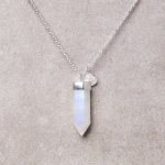 Rainbow Moonstone Crystal Point Necklace - Image 2