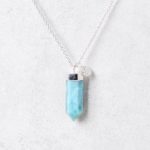 Rare Genuine Larimar Crystal Point Necklace - Image 2