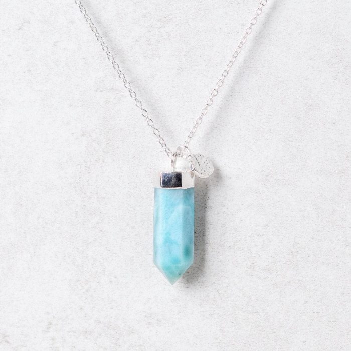 Rare Genuine Larimar Crystal Point Necklace - Image 2