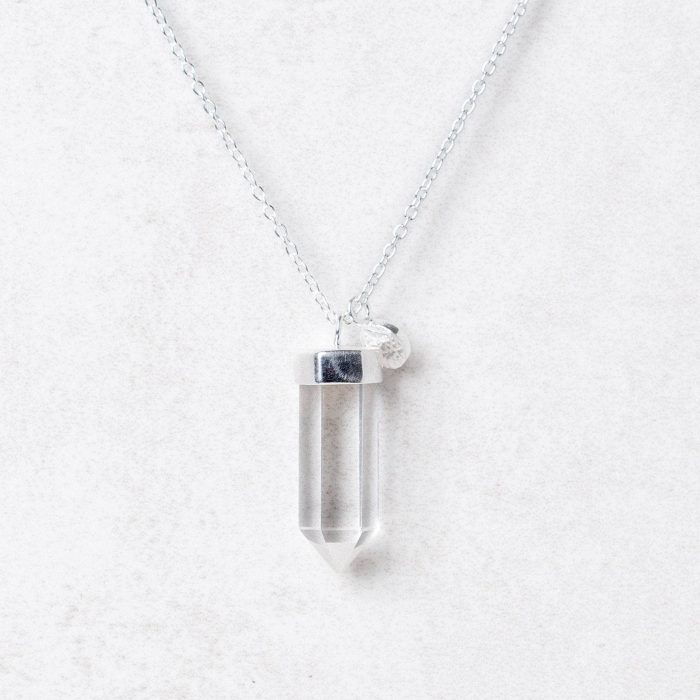 Clear Quartz Crystal Point Necklace - Image 2