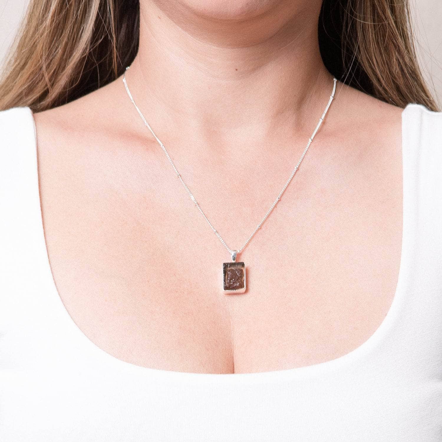 Smoky-Quartz-silver Smoky Quartz Raw Crystal Necklace - Image 2