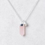 Delicate Rose Quartz Crystal Point Necklace - Image 2