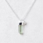 Delicate Green Amethyst Crystal Point Necklace - Image 2