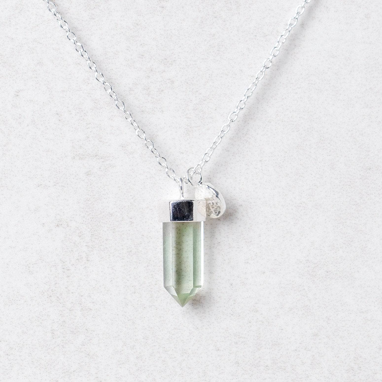 Ssmall5 Delicate Green Amethyst Crystal Point Necklace - Image 2