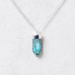 Delicate Genuine Turquoise Crystal Point Necklace - Image 2
