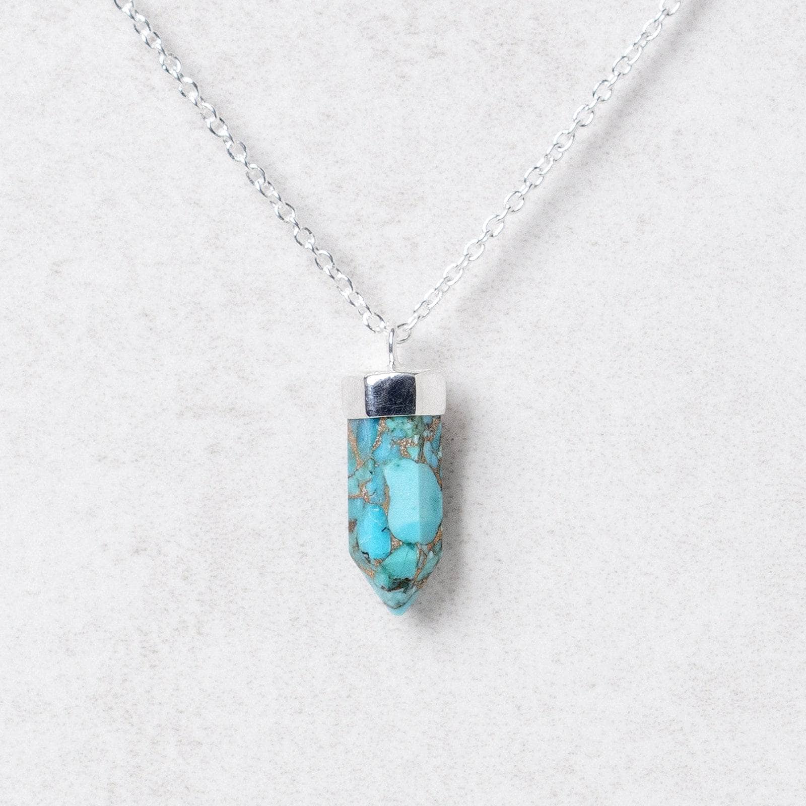 Ssmall7 Delicate Genuine Turquoise Crystal Point Necklace - Image 2