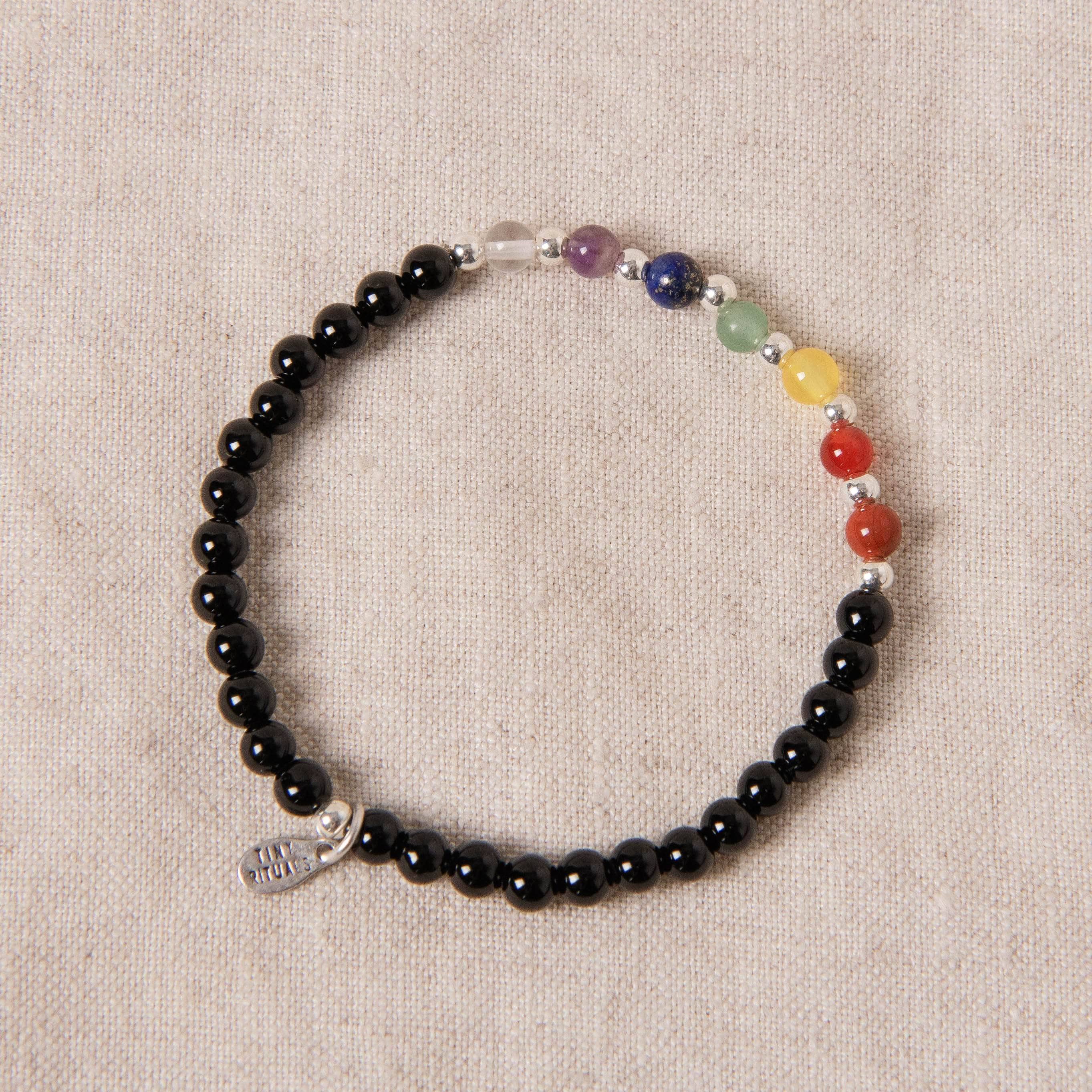 Studio-Session-029 Black Onyx Seven Chakra Energy Bracelet - Image 1