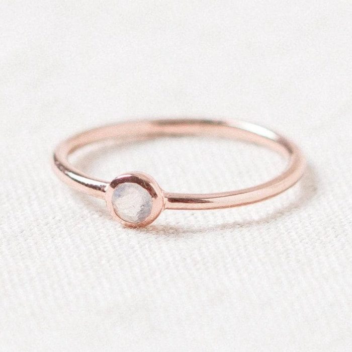 Rainbow Moonstone Silver, Gold or Rose Gold Ring - Image 8