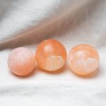 Peach Selenite Sphere with Tripod - Image 3
