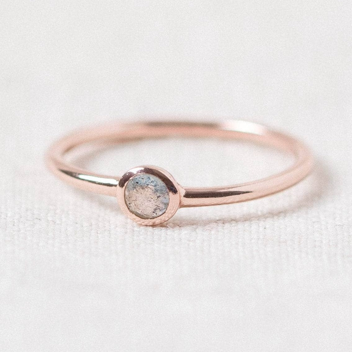 Studio-Session-1030 Rainbow Moonstone Silver, Gold or Rose Gold Ring - Image 7