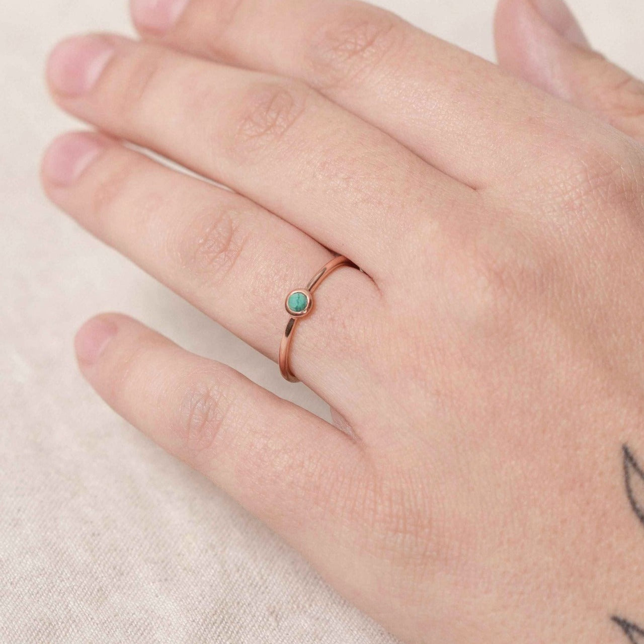 Studio-Session-1063 Genuine Malachite Silver, Gold or Rose Gold Ring - Image 6