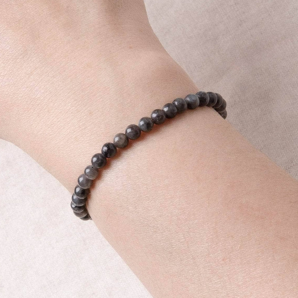 Studio-Session-1474-2 Larvikite Black Labradorite Energy Bracelet - Image 2