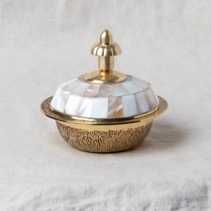 Brass Mother of Pearl Charcoal & Smudge Burner Kit - Image 10