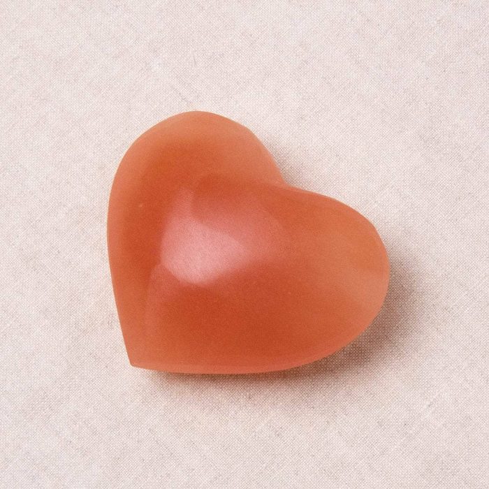 Peach Selenite Heart - Image 2