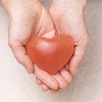Peach Selenite Heart