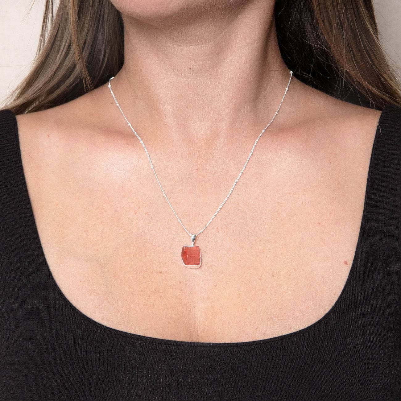 Studio-Session-223 Carnelian Raw Crystal Necklace - Image 5