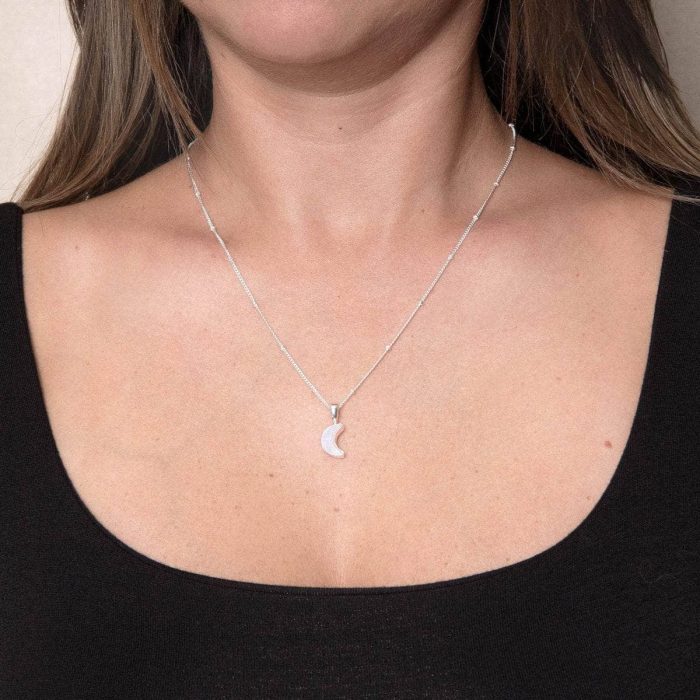 Crescent Moon Raw Gemstone Necklace - Image 10