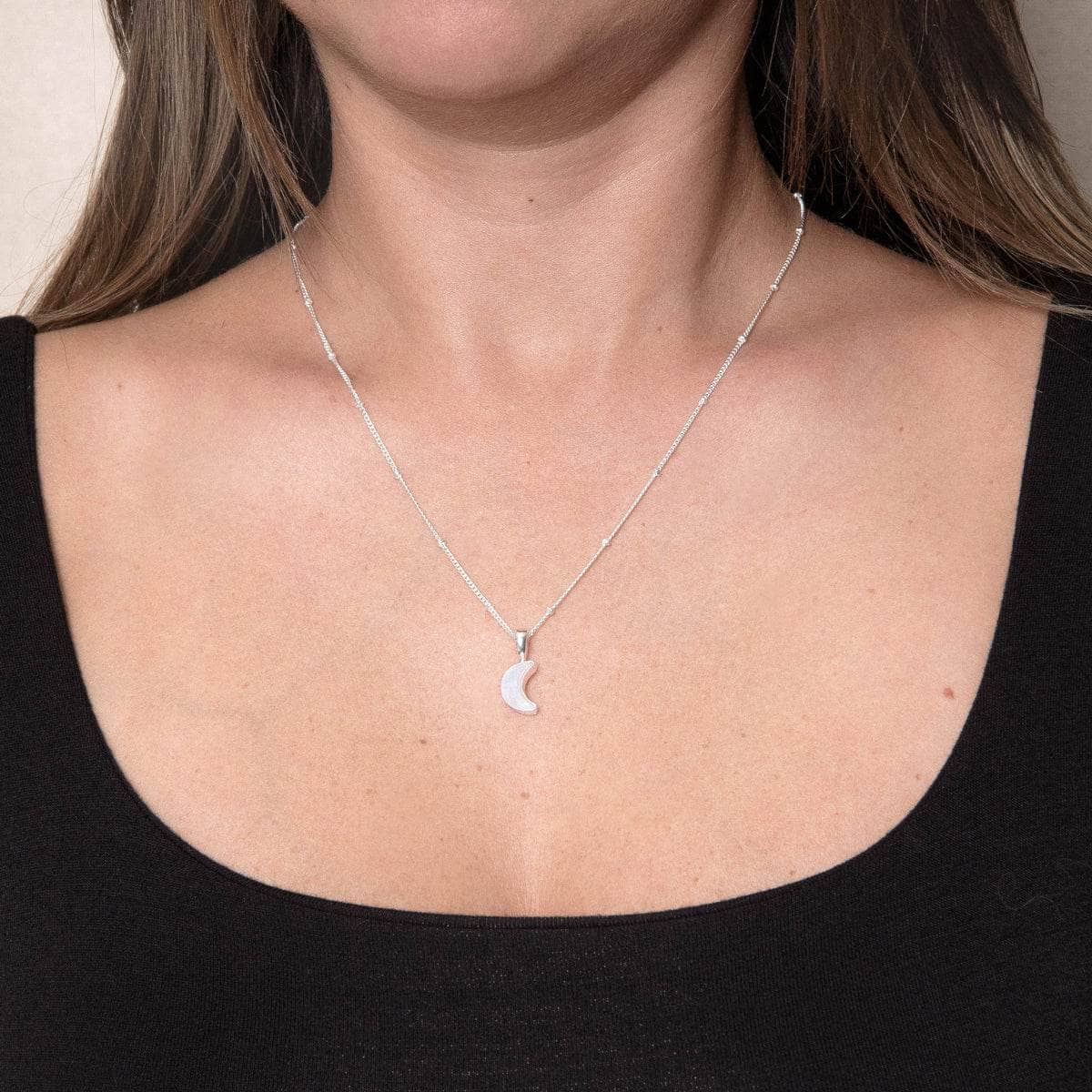 Studio-Session-231 Crescent Moon Raw Gemstone Necklace - Image 10
