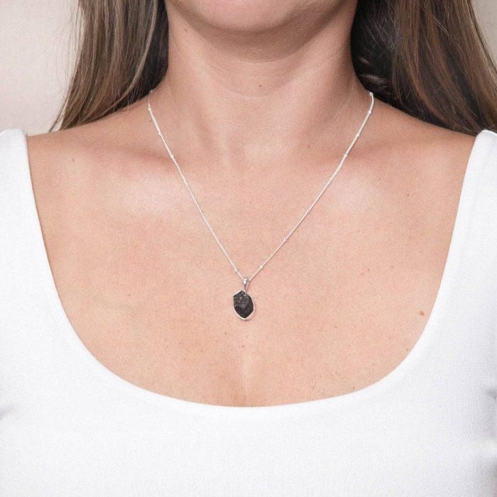 Black Tourmaline Raw Crystal Necklace - Image 5
