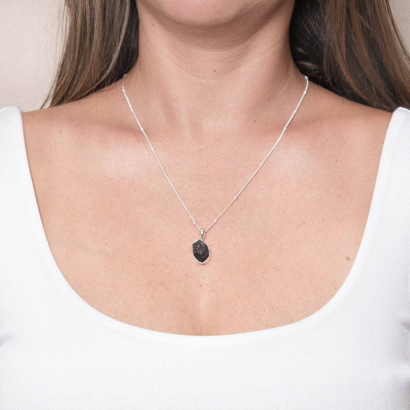 Studio-Session-239 Black Tourmaline Raw Crystal Necklace - Image 5
