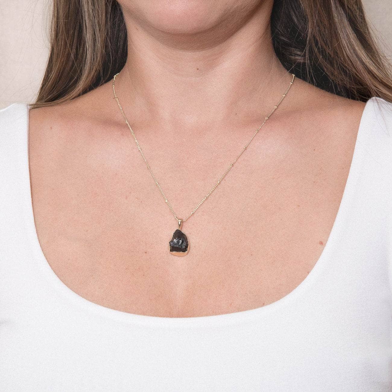 Studio-Session-243 Black Tourmaline Raw Crystal Necklace - Image 2
