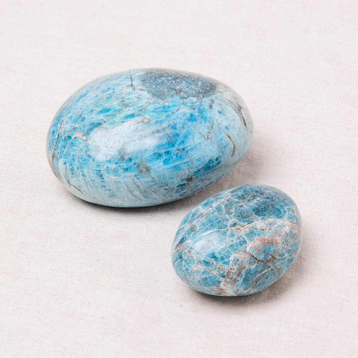 Studio-Session-2436 Blue Apatite Palm Stone - AAA Premium Quality - Image 1