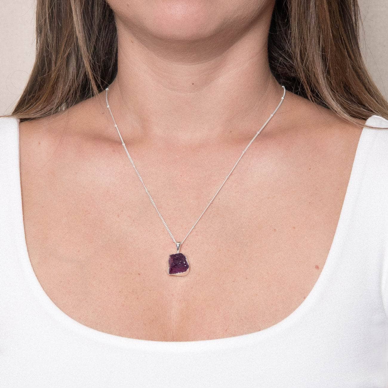 Studio-Session-247 Amethyst Raw Crystal Necklace - Image 6