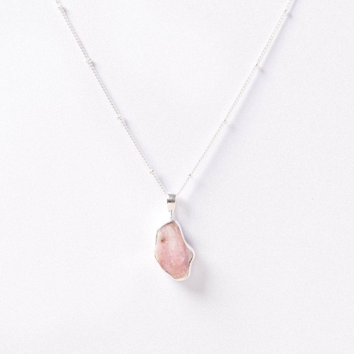 Pink Opal Raw Crystal Necklace - Image 3