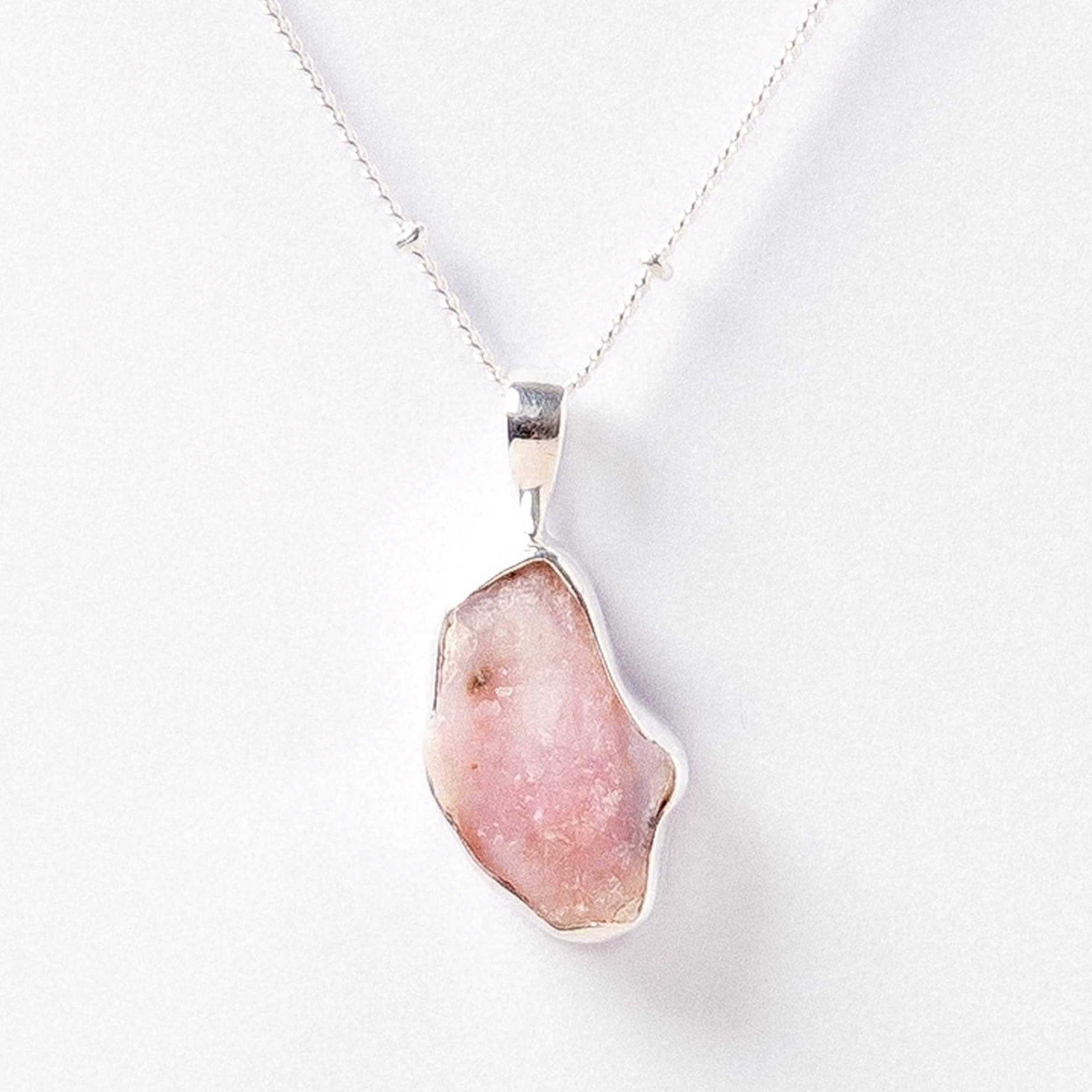 Studio-Session-27002 Pink Opal Raw Crystal Necklace - Image 1
