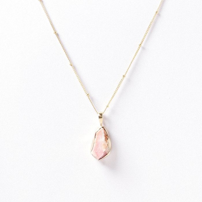 Pink Opal Raw Crystal Necklace - Image 6