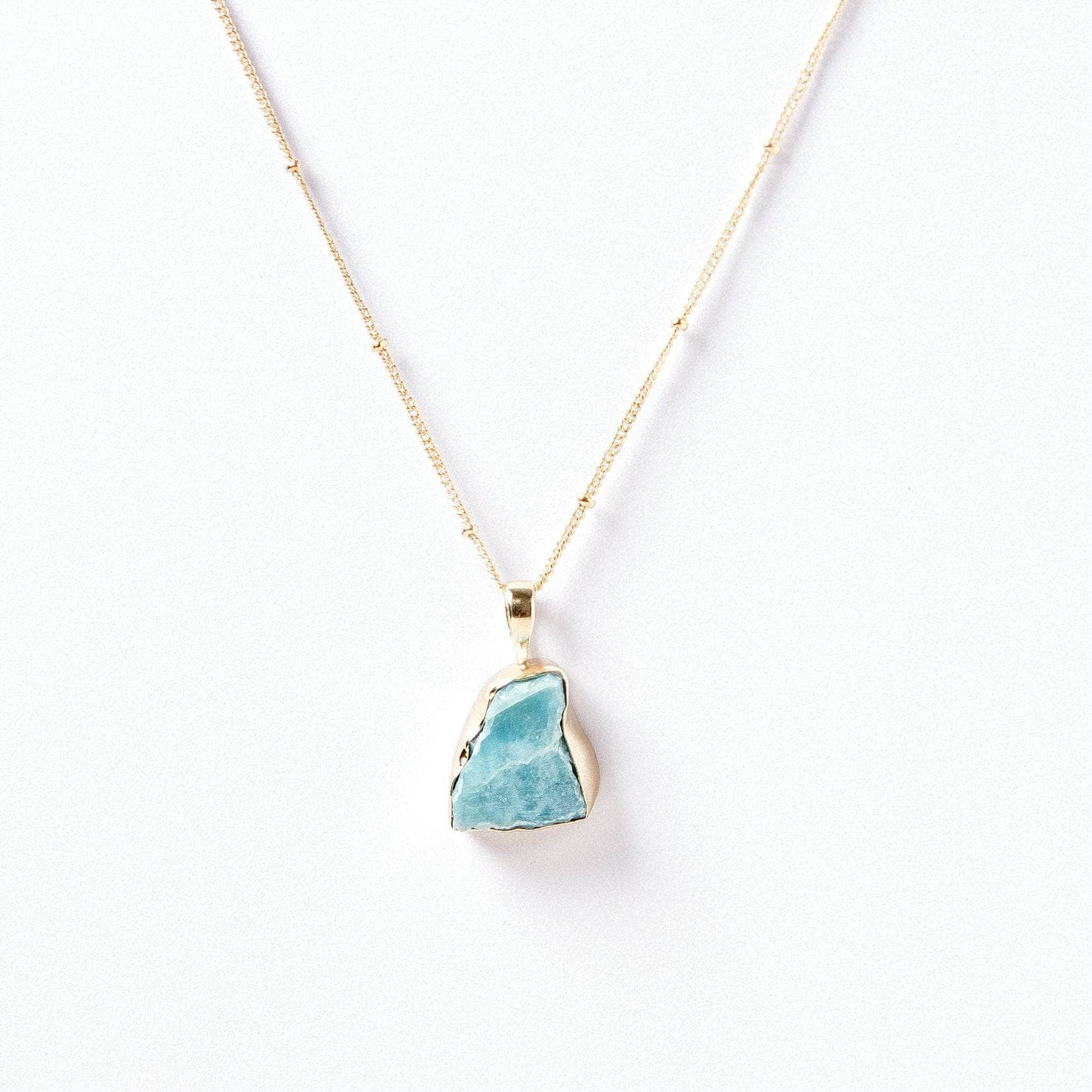 Studio-Session-2706 Rare Genuine Larimar Raw Crystal Necklace - Image 3