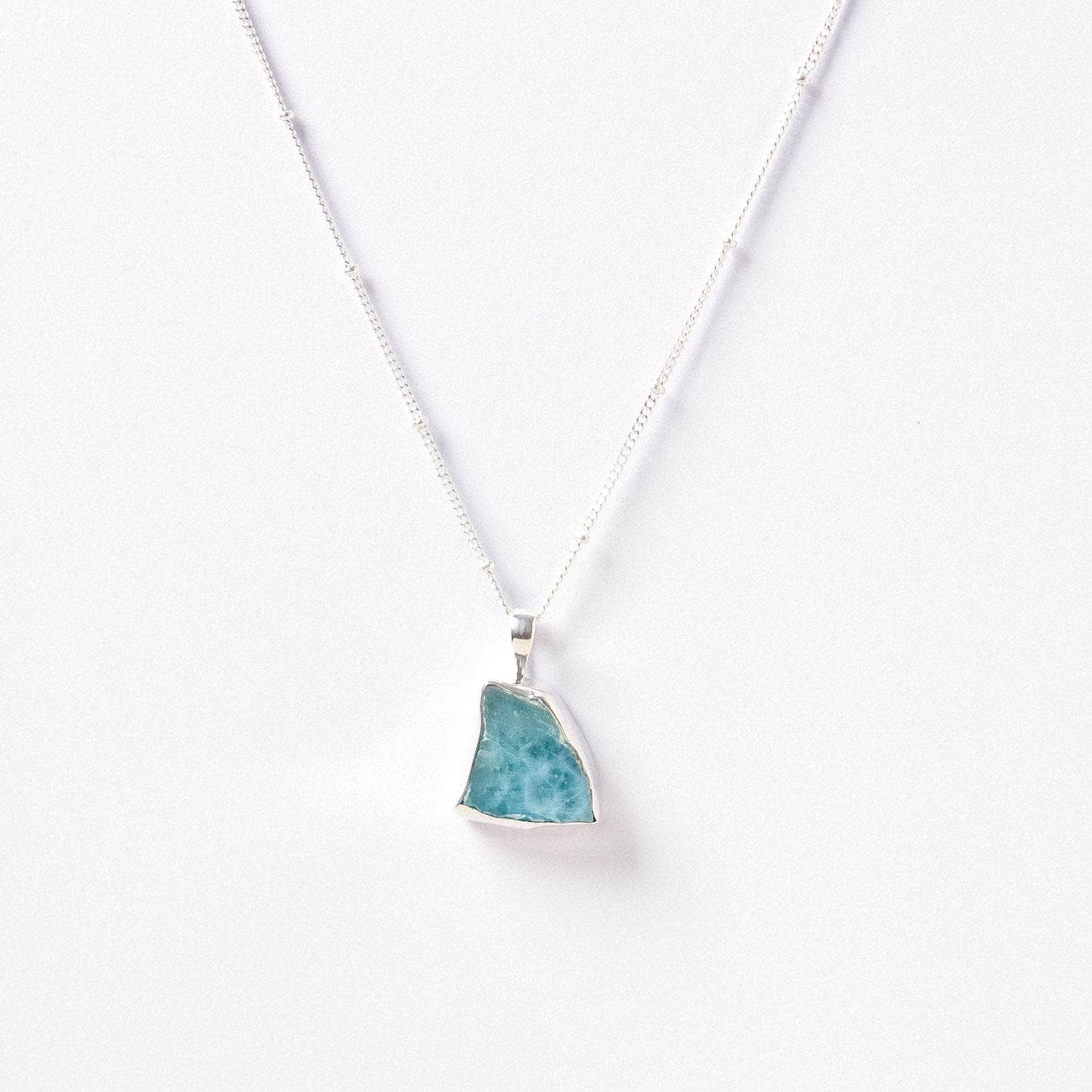 Studio-Session-2708 Rare Genuine Larimar Raw Crystal Necklace - Image 6