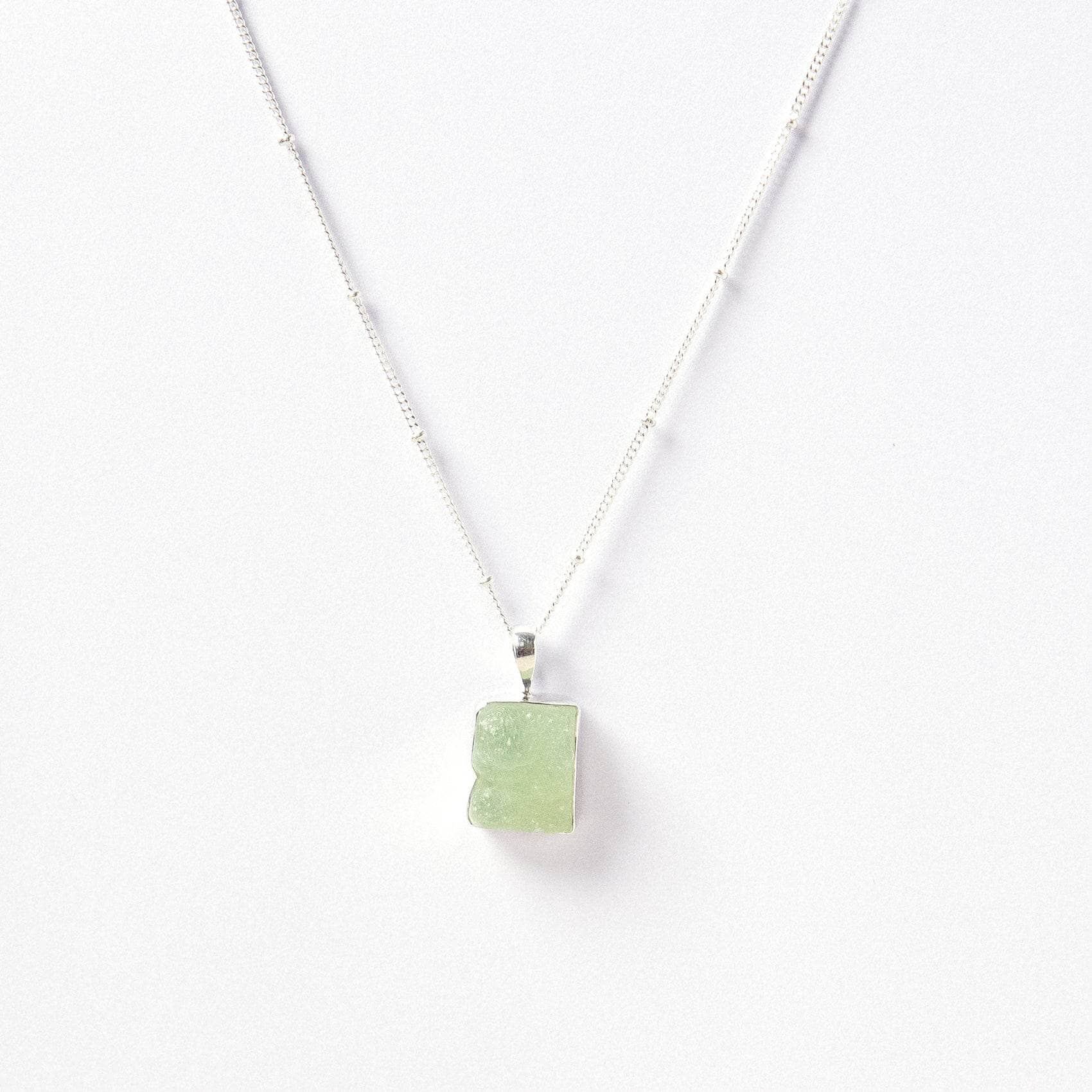 Studio-Session-2710 Prehnite Raw Crystal Necklace - Image 6