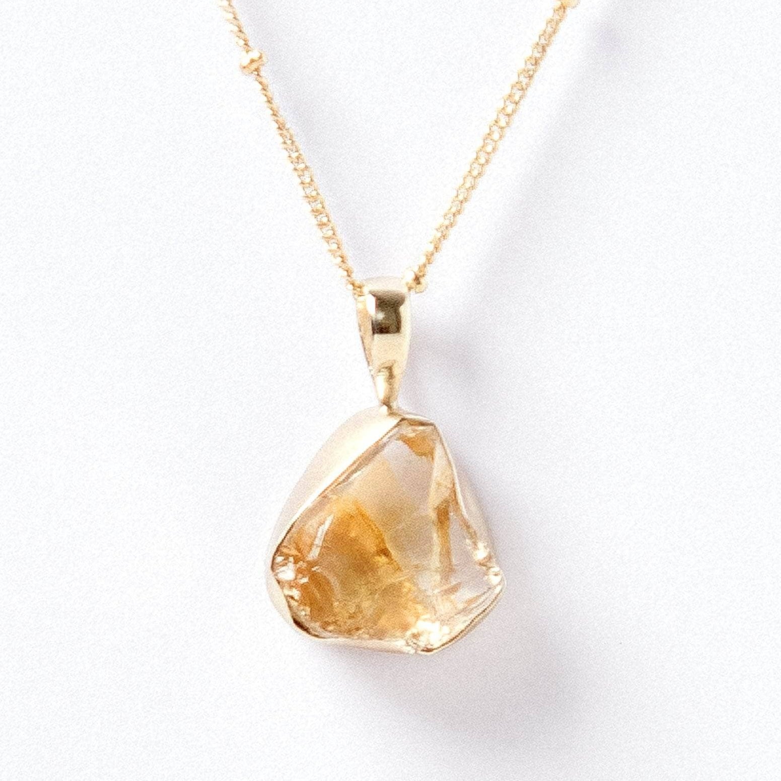 Studio-Session-2716 Genuine Citrine Raw Crystal Necklace - Image 4