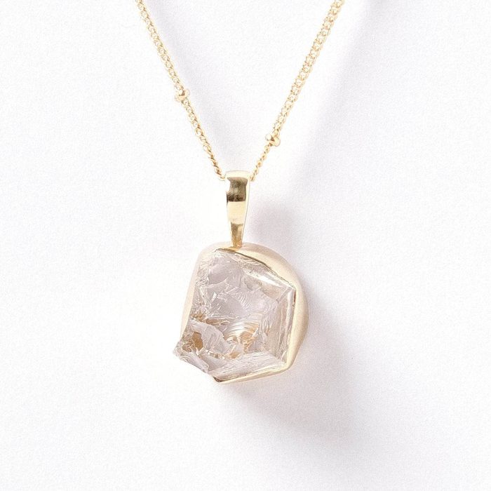 Clear Quartz Raw Crystal Necklace - Image 1