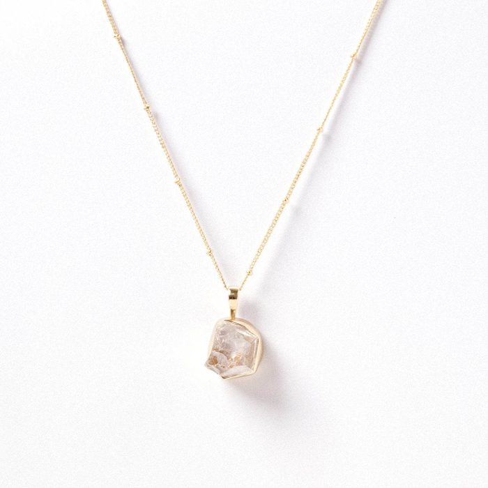 Clear Quartz Raw Crystal Necklace - Image 3