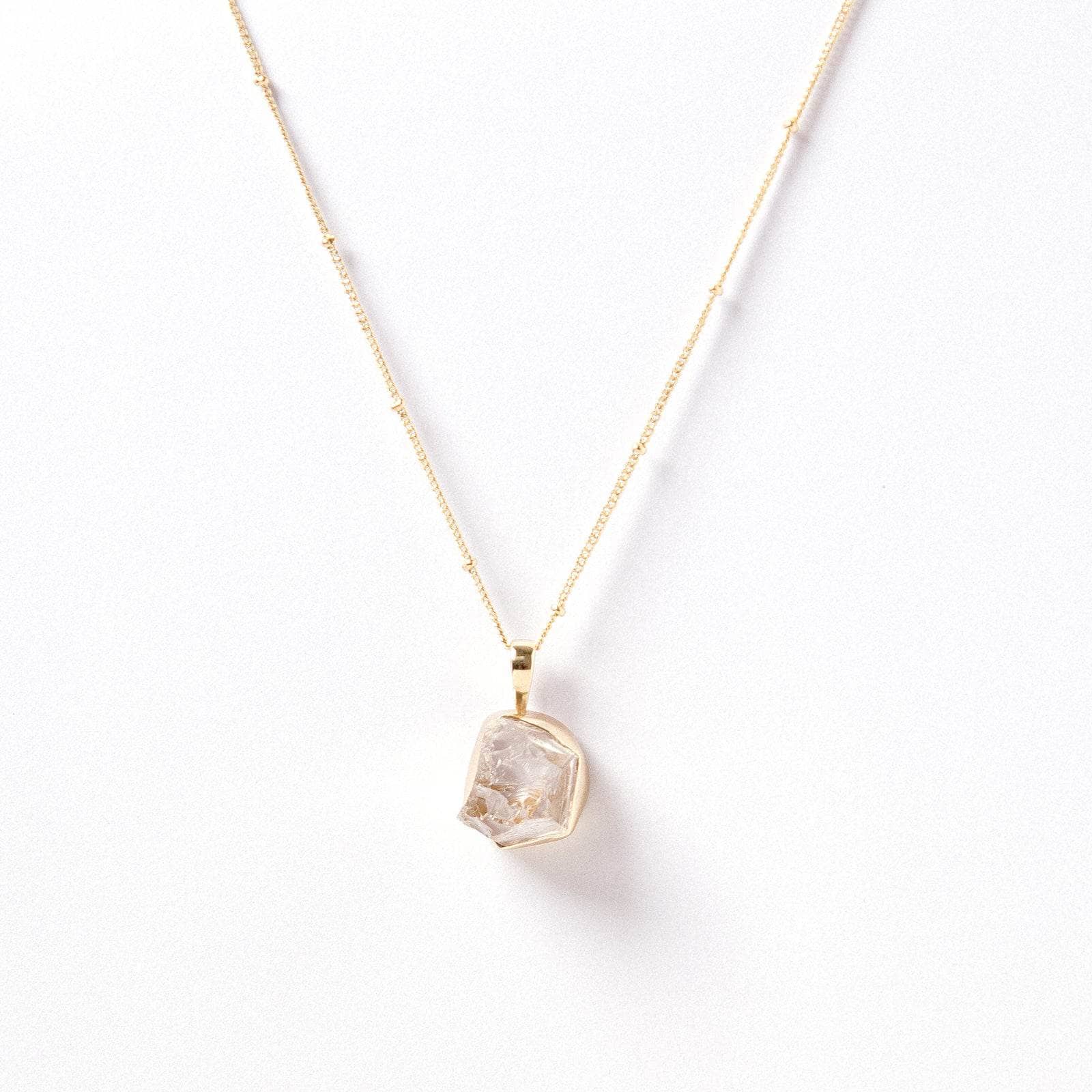 Studio-Session-2720 Clear Quartz Raw Crystal Necklace - Image 3