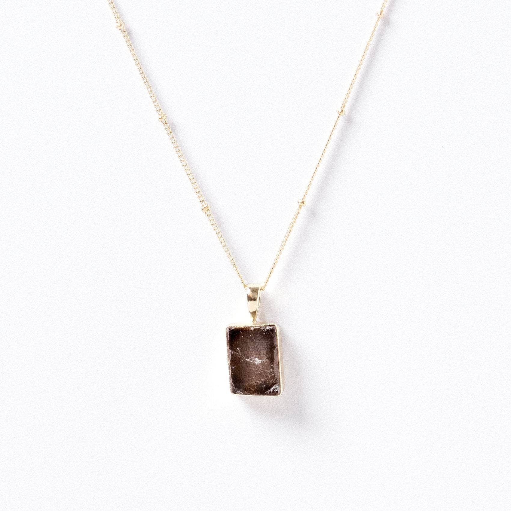 Studio-Session-2722 Smoky Quartz Raw Crystal Necklace - Image 6