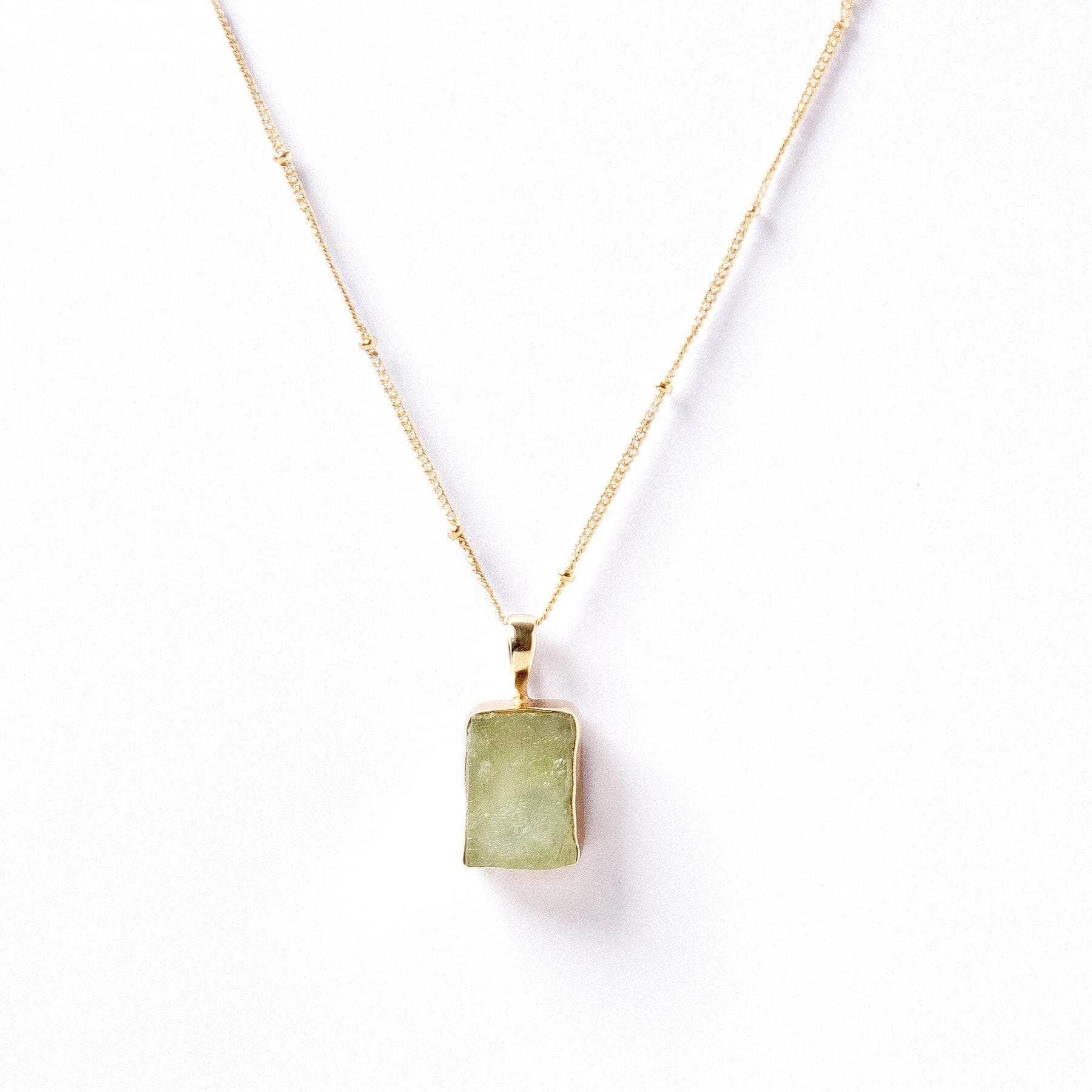Studio-Session-2726 Prehnite Raw Crystal Necklace - Image 3