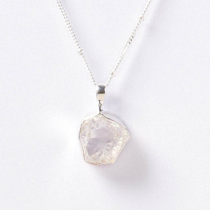 Clear Quartz Raw Crystal Necklace - Image 4