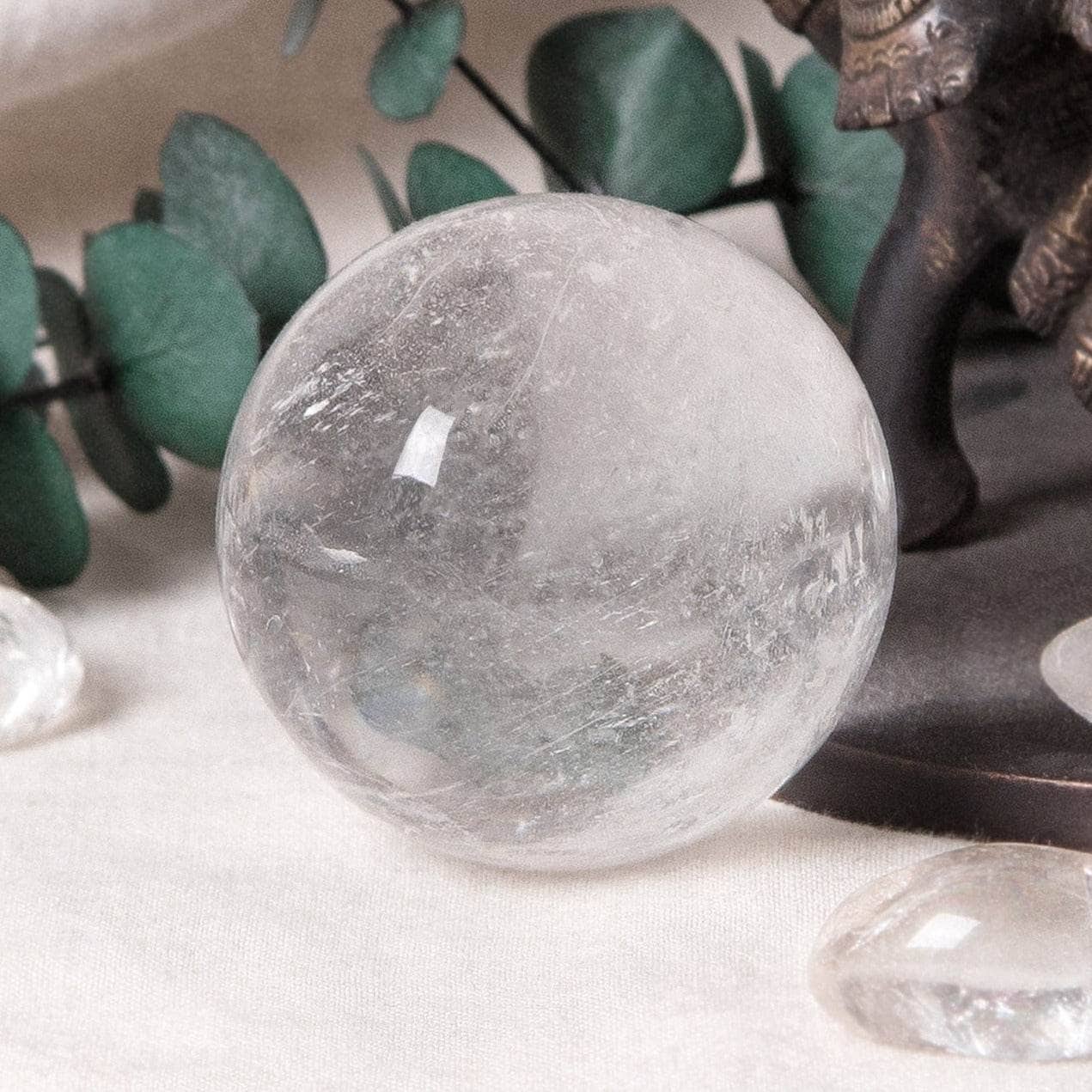Studio-Session-3451 Clear Quartz Sphere with Tripod - AAA Premium Quality - Image 9