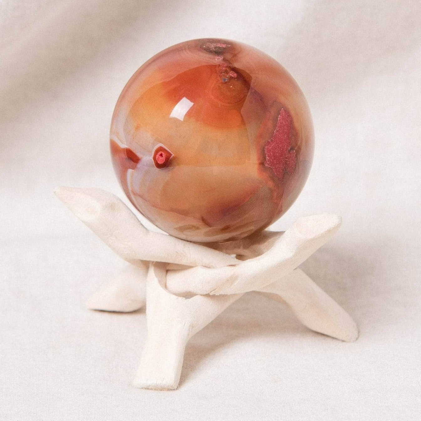 Studio-Session-3729 Carnelian Sphere with Tripod - AAA Premium Quality - Image 5