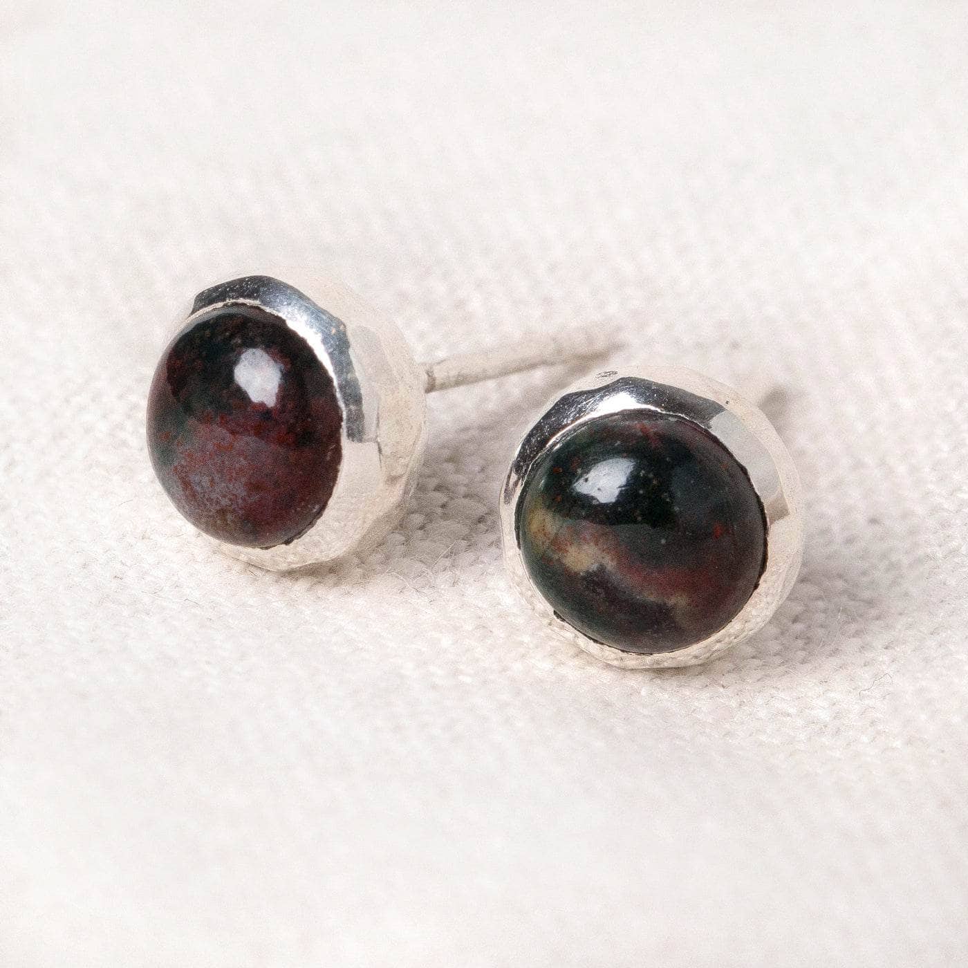 Studio-Session-465 Bloodstone Gold or Silver Stud Earrings - Image 8